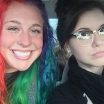 Rainbow girl and goth girl meme