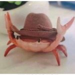 Cowboy Crab | YOU HAVE BEEN VISITED BY COWBOY CRAB; HE HOPES YOU HAVE A GREAT DAY | image tagged in crab,fun,memes,have a great day | made w/ Imgflip meme maker