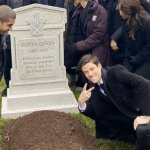 grant gustin over grave cropped headstone rip tombstone