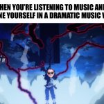 ... ...... ............ | WHEN YOU’RE LISTENING TO MUSIC AND IMAGINE YOURSELF IN A DRAMATIC MUSIC VIDEO | image tagged in black clover,music,music video,music videos | made w/ Imgflip meme maker