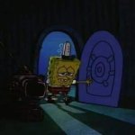 SpongeBob walking into house sad meme