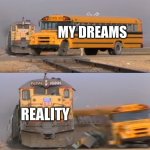 A train hitting a school bus Meme Generator - Imgflip