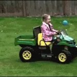 Girl runs over Boy GIF Template