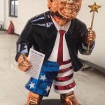 golden Trump statue