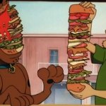 Shaggy and Scooby eating