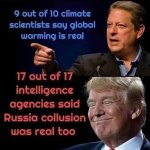 Climate change Russia collusion meme