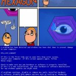 All Knowing Hexagon with BSOD meme