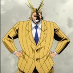 All Might Holding Sign