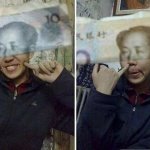 Asian making fun of Chinese leader's image on currency