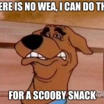 no way | THERE IS NO WEA, I CAN DO THAT; FOR A SCOOBY SNACK | image tagged in scooby cringe,oop | made w/ Imgflip meme maker