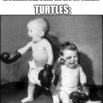 made to fight | TURTLES:; HUMANS:BORN IN HOSPITALS | image tagged in baby fights | made w/ Imgflip meme maker