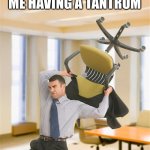 Angry Chair Throwing | ME HAVING A TANTRUM | image tagged in angry chair throwing | made w/ Imgflip meme maker