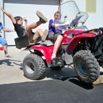 Four wheeler dumping passenger