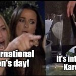 Karen Carpenter and Smudge Cat | It's International Women's day! It's international Karen's day! | image tagged in karen carpenter and smudge cat,karen,women,international women's day,karen's day | made w/ Imgflip meme maker