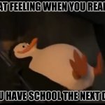 When you realize.... | THAT FEELING WHEN YOU REALIZE; YOU HAVE SCHOOL THE NEXT DAY | image tagged in when you realize | made w/ Imgflip meme maker