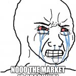 cry wojak | NOOO THE MARKET IS CRASHING! | image tagged in cry wojak | made w/ Imgflip meme maker