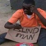 Blind guy mega confused meme