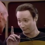 Star Trek Data finger pointing up