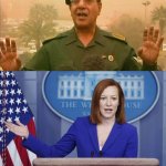Baghdad Bob and Jen Psaki meme