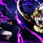 Mom vs dad | DAD WITH BELT; MOM WITH SHAHATA | image tagged in roger vs whitebeard | made w/ Imgflip meme maker