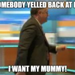 Piers Morgan Tantrum | SOMEBODY YELLED BACK AT ME; I WANT MY MUMMY! | image tagged in piers morgan tantrum | made w/ Imgflip meme maker