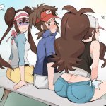 pokemon nate looking at hilda's butt