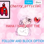 Cherry_official announcement (new block and follow)