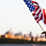 American flag, brown hand, USA meme