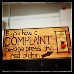 Complaint department button mouse trap