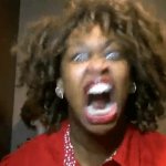 Screaming mad black woman