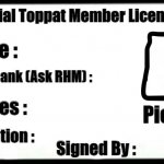Official Toppat Member License