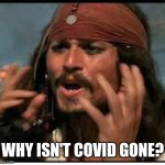 Jack Sparrow | WHY ISN'T COVID GONE? | image tagged in jack sparrow | made w/ Imgflip meme maker