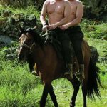 just two guys enjoying a horsie ride | When I said we needed closer relations this isn't what I meant Donald. "The Russian market is attracted to me" | image tagged in trump putin,rumpt,mixed,signals,russia | made w/ Imgflip meme maker