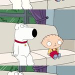 Family Guy Stewie turning his head towards Brian