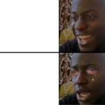 Disappointed crying black guy