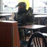 Master Chief eating | NEED MY; MASTER SHAKE | image tagged in halo | made w/ Imgflip meme maker