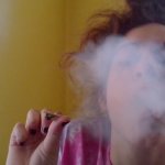 Girl smoking weed