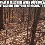 Lost | WHAT IT FEELS LIKE WHEN YOU LOOK AT SOMETHING AT A STORE AND YOUR MOM GOES TO THE NEXT ISLE | image tagged in lost in woods,mom,meme | made w/ Imgflip meme maker