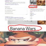 me seeing stupid stuff on google | BANANAS FIGHTING IN THE WAR?!?! | image tagged in brian's black background,banana,donkey kong,stop reading the tags,world war i,funny | made w/ Imgflip meme maker