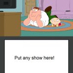 Peter and Stewie watch a blank meme