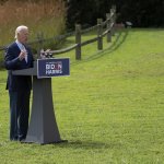 Joe Biden in a field