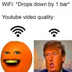 WIFI ISSUE ON YOUTUBE BE LIKE | image tagged in wifi drops | made w/ Imgflip meme maker