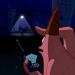Patrick "He's just standing there, MENACINGLY!" GIF Template