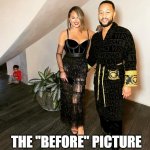 This looks like the "Before" Picture of the swinger party | THIS LOOKS LIKE; THE "BEFORE" PICTURE OF THE SWINGER PARTY | image tagged in john legend and chrissy teigen,funny,john legend,chissy teigen,swinger | made w/ Imgflip meme maker