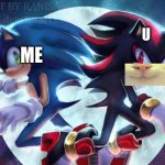 Sonic the Hedgehog and Shadow the Hedgehog | U; ME | image tagged in sonic the hedgehog and shadow the hedgehog | made w/ Imgflip meme maker
