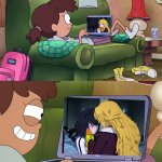 Me Watching RWBY | image tagged in anne on her laptop | made w/ Imgflip meme maker