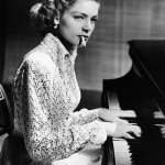Lauren Bacall piano