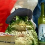 frog french pepe cigarette smoking wine