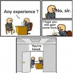 No experience you're hired meme