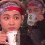 taehyung sipping tea